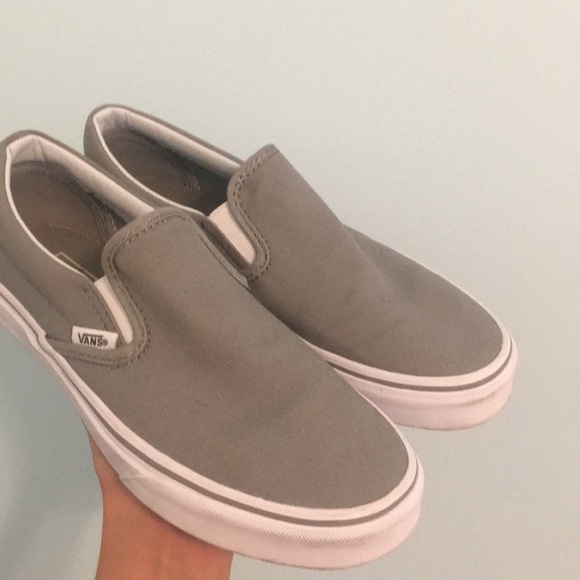 light gray slip on vans